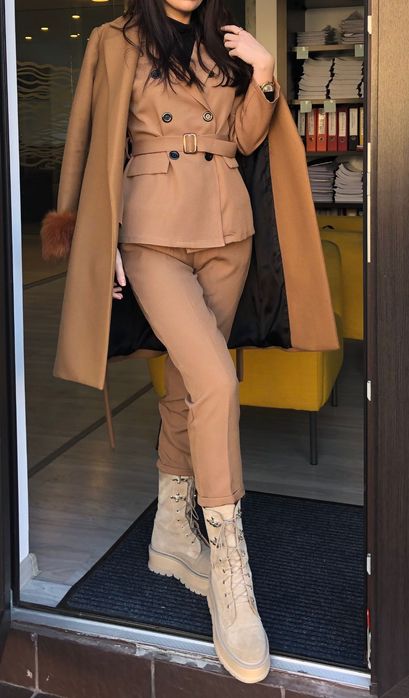 Costum dama maro 2 piese elegant sacou si pantalon