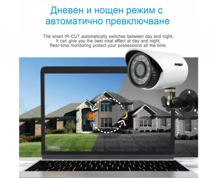 Комплект за видеонаблюдение AHD, HD, IR, 4 Камери