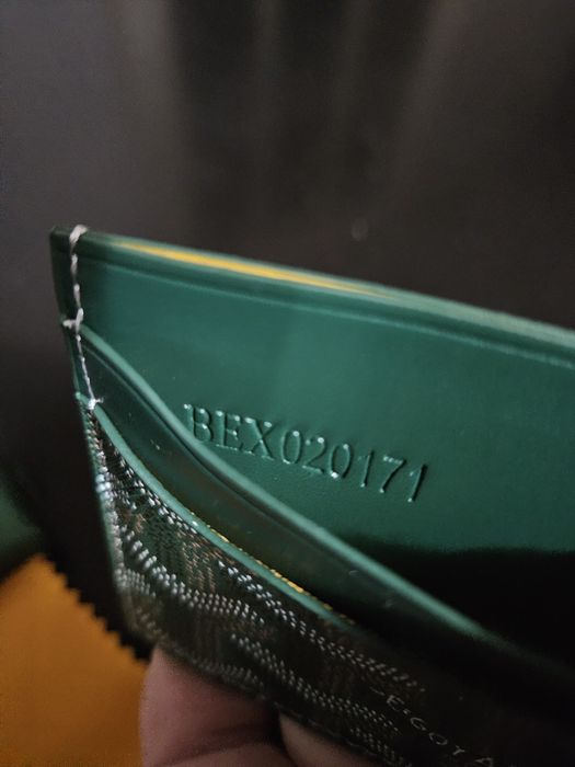 Goyard Green Leather 'Saint-Sulpice' Card Holder