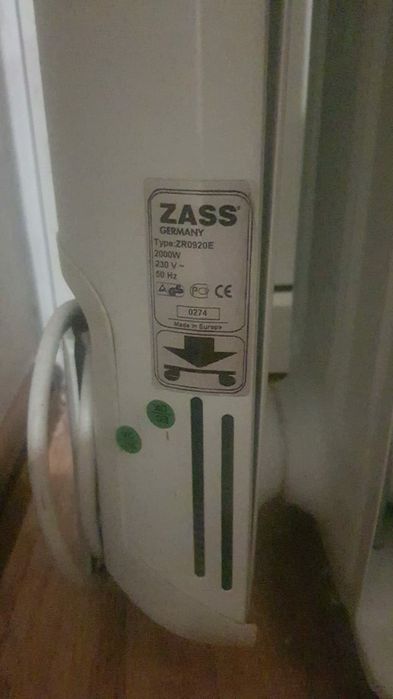 Обогреватель Zass 8 секций. Германия