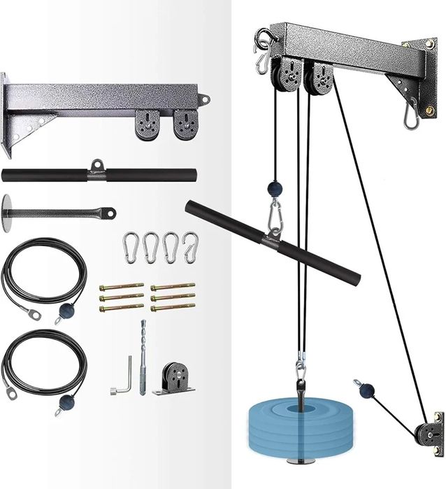 Фитнес скрипец за стена с горна и долна тяга