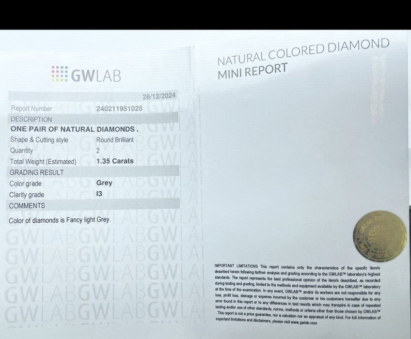 Pereche Diamante naturale 1.35 carate