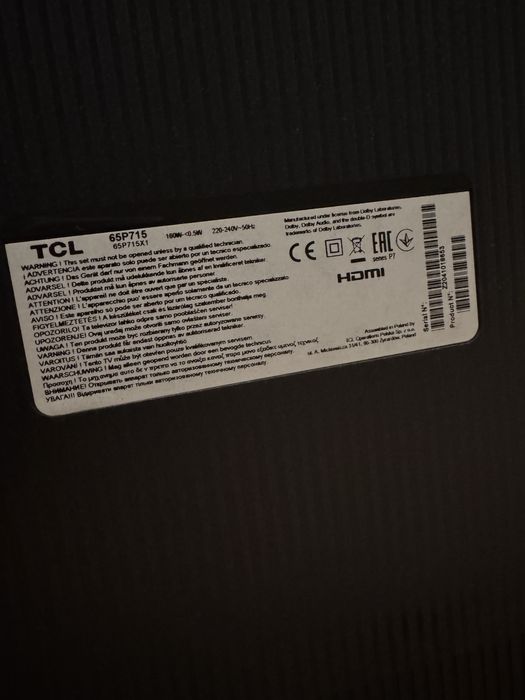 Телевизор TCL 65P715