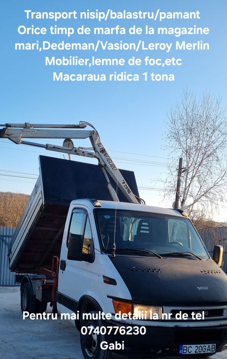 Transport nisip/balastru/pamant