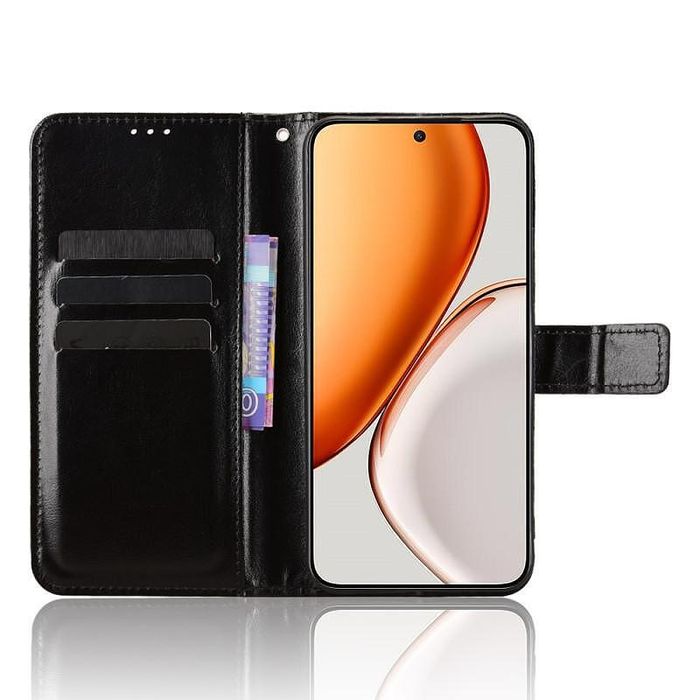 Кожен калъф тип тефтер за honor magic8 lite със защита на камерите