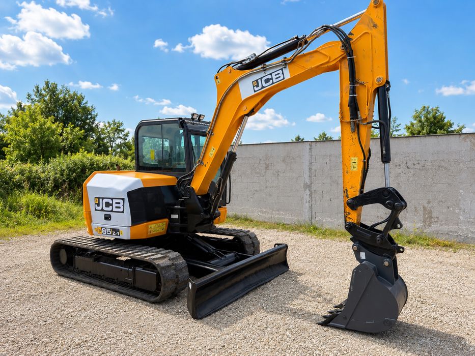 Excavator JCB 85Z1 / 2018 / 8400 ore / Motor Kohler / Cupla rapida + cupa 60 cm  noua