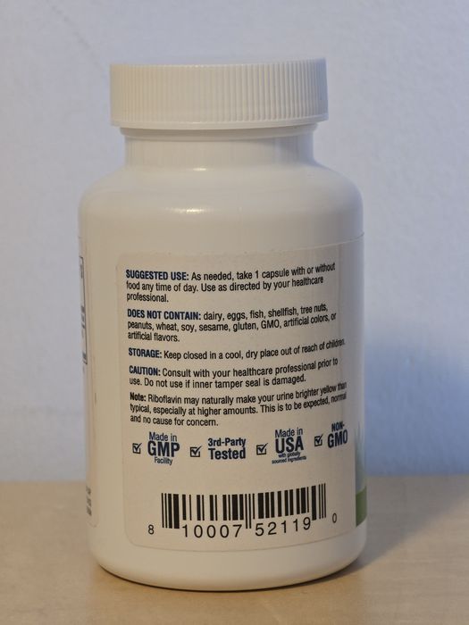 Supliment alimentar Seeking Health Riboflavin vitamina B2 60 capsule