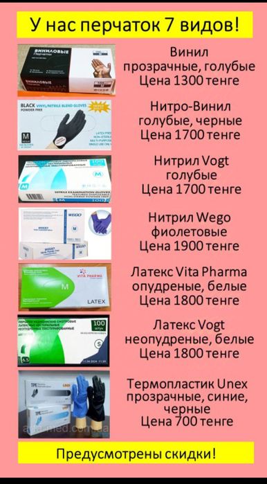 Перчатки винил нитрил латекс термопластик