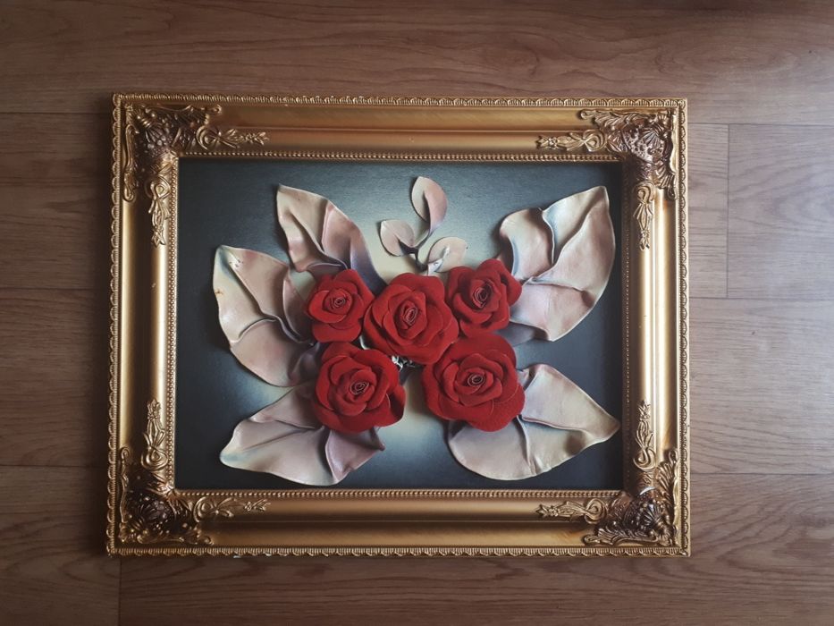 Картина - панно из кожи (50см × 40см)