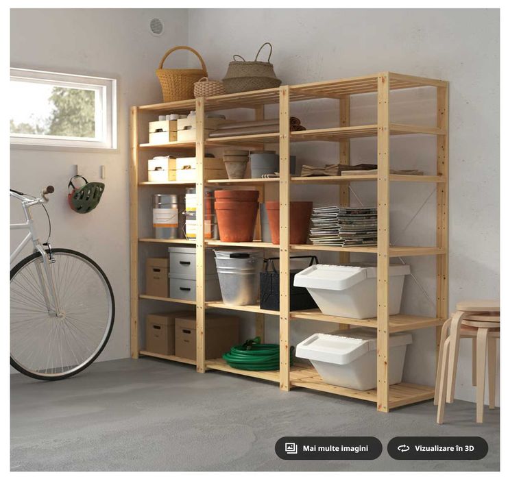 RAFTURI IKEA HEJNE 3 secțiuni/polițe lemn conifere