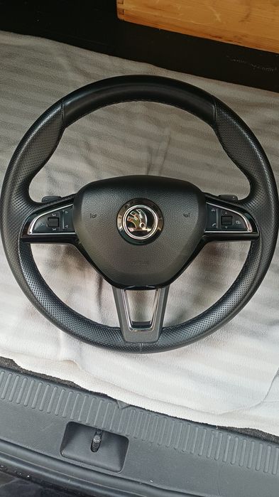 Volan Original Skoda Octavia 3 Facelift 2017+ DSG cu Padele | Stare Impecabilă