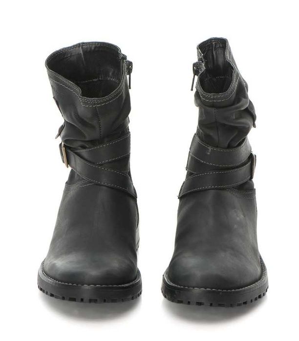 HUSH PUPPIES № 37/38 – Дамски черни боти от естествена кожа нови кутия