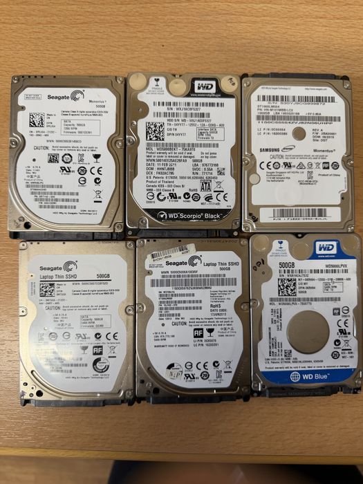 Lot 6 buc hdd laptop, 5x500gb si 1x1000gb, testate cu viata 100%