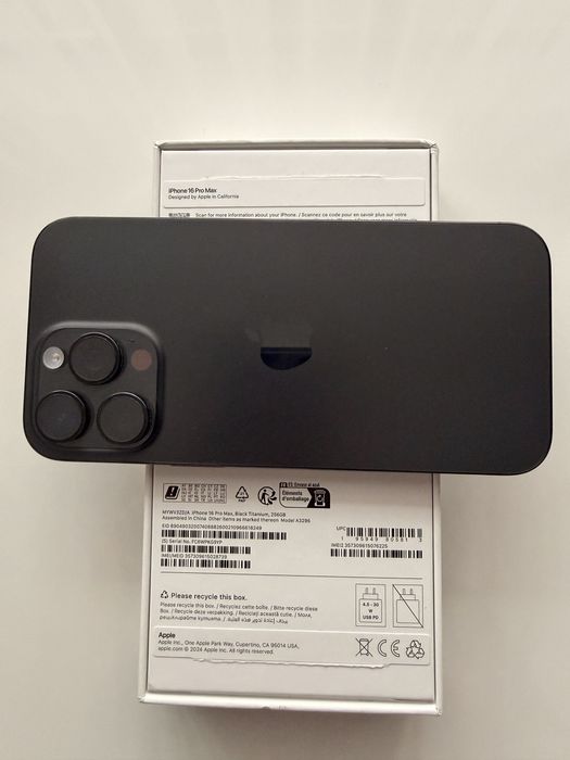 iPhone 16 pro max 256 gb 100% baterie