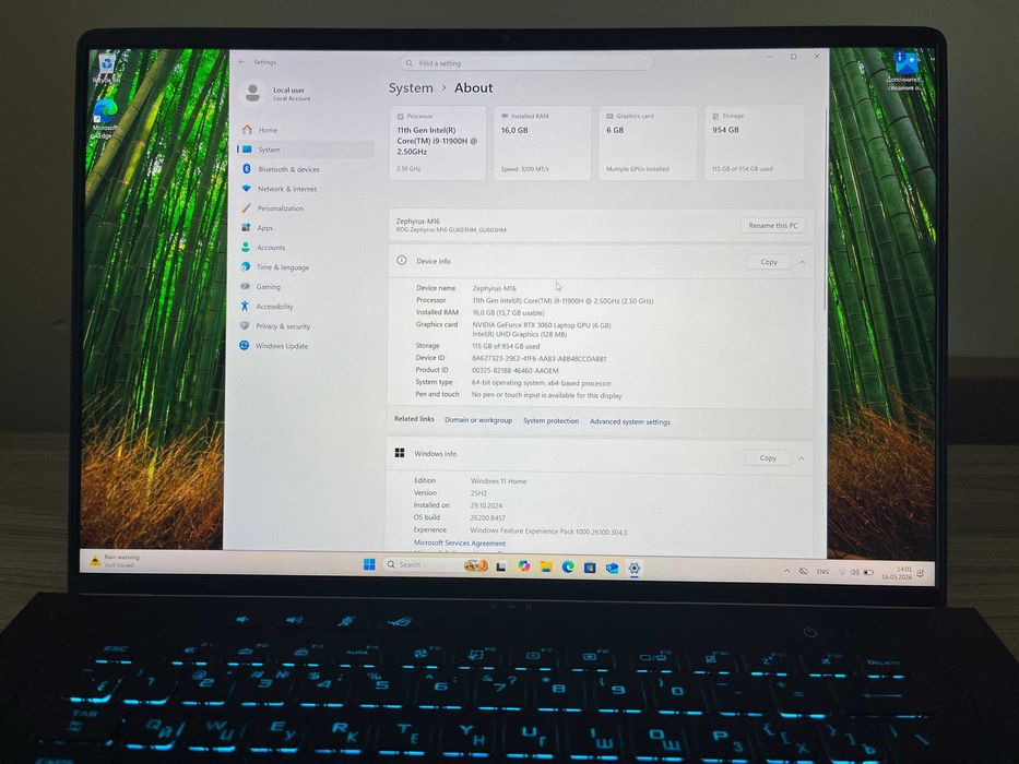 Laptop, ноутбук, лаптоп ASUS ROG Zephyrus M16 за игри и монтаж