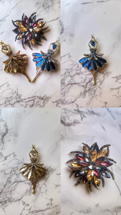 Брошки, игли за ревери, ластици за коса, обеци, фиби и пръстени