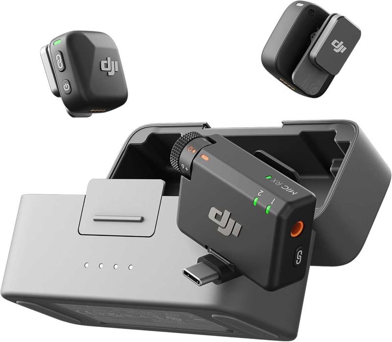 DJI Mic Mini Безжичен Микрофон, (2 Transmitters, 1 Receiver, Charging Cradle)