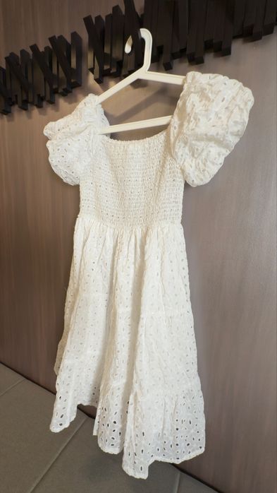 Rochie alba Ruffle Shein