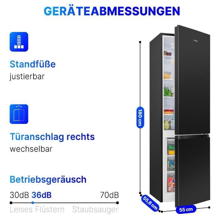 Нов комбиниран хладилник с фризер Bomann KG 7353 черен