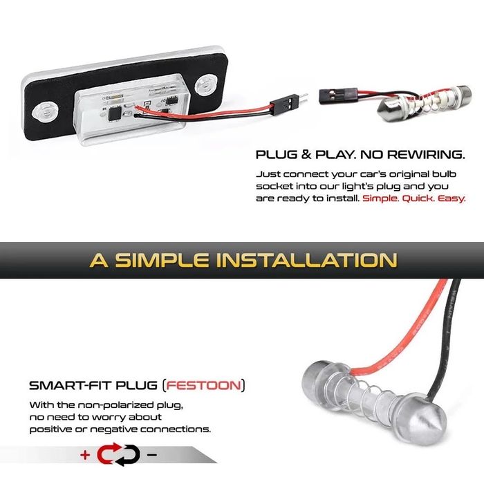 Set lampi led numar Audi A8/S8 D3 4E 2003-2009