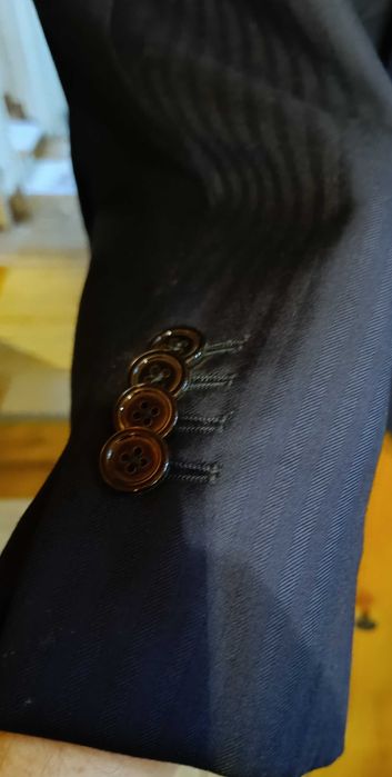 Sacou blazer 42 XL slim Massimo Dutti NOU lana Finest Italian navy