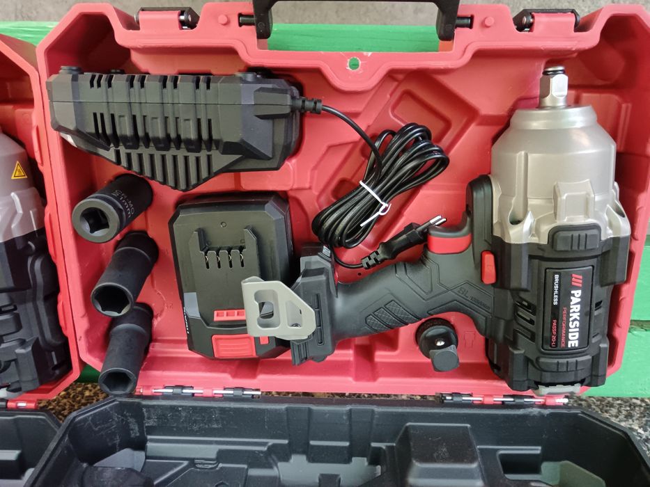 Акумулаторен гайковерт Parkside Performance PASSP 20-Li (1358 Nm) – Пълен комплект + Втори подарък за части/ремонт