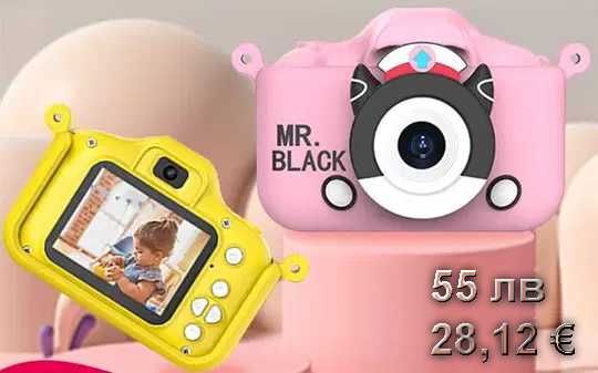 Детски фотоапарат + 64 GB карта. Селфи камера игри и фото рамки