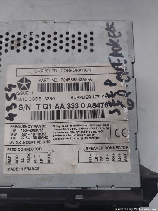 Cd Player Auto Jeep Cherokee Kj 2001 - 2008 Aa3330A847
