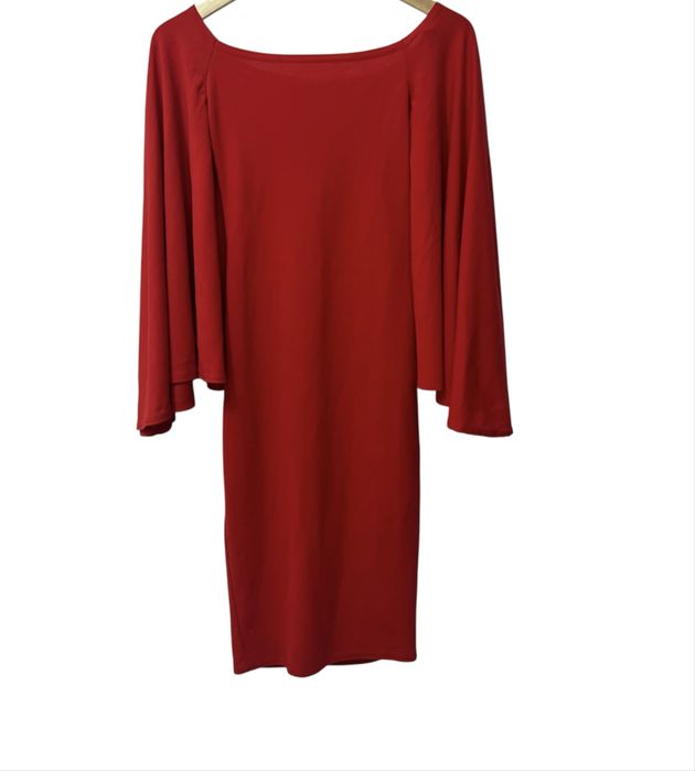 Rochie elegantă, cu umerii goi și mâneci evazate, M, fara defecte