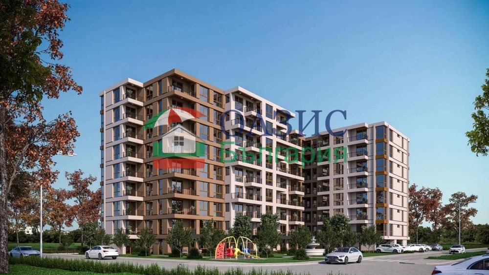 Апартамент с 2 спални и двор (21,5 кв.м) в "Lazur Residence", м. Мадика, кв. Славейков, Бургас, 81,79 кв.м, #34131670