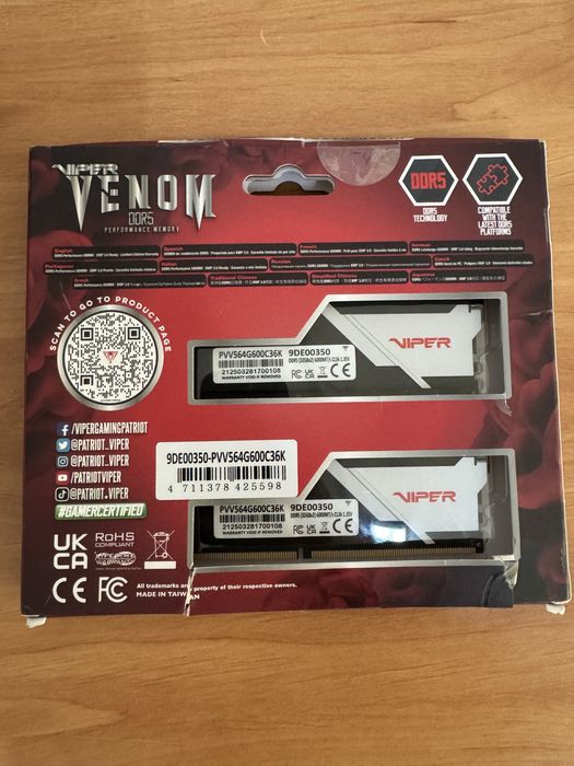 Memorie Ddr 5 64gb Patriot Viper 6000mhz CL36 2x32gb