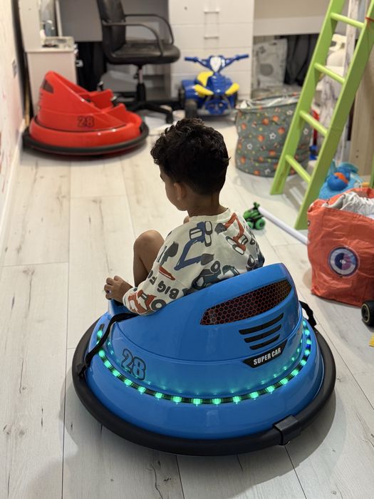 Masinuta electrica copii Bumper Car Albastra Joystick schimb
