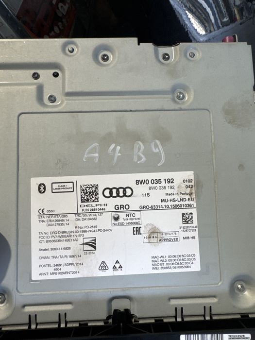 Unitate Multimedia MMI Audi A4/A5 An 2017 Cod 8W0035192