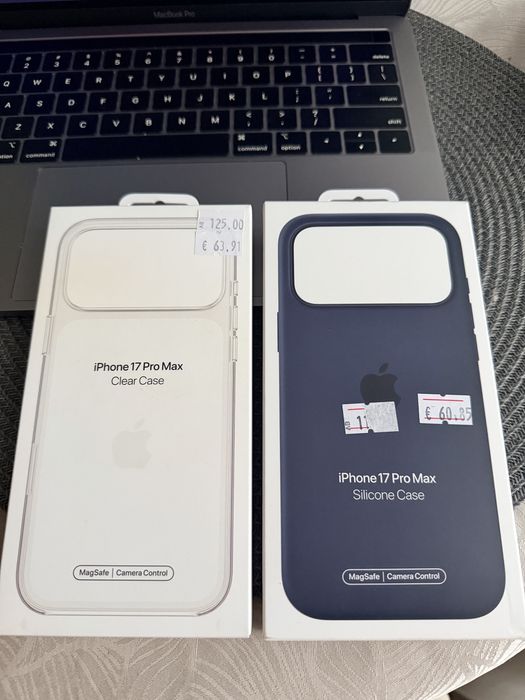 100% Оригинални кейсове за 17 Pro Max на Apple - Clear / Midnight