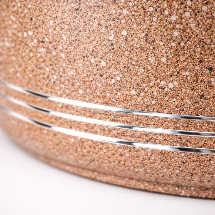 Set oale granit 6 piese cu capac sticla, vase gatit cu invelis granit antiaderent, ceramica, 32-40 cm, rezistente