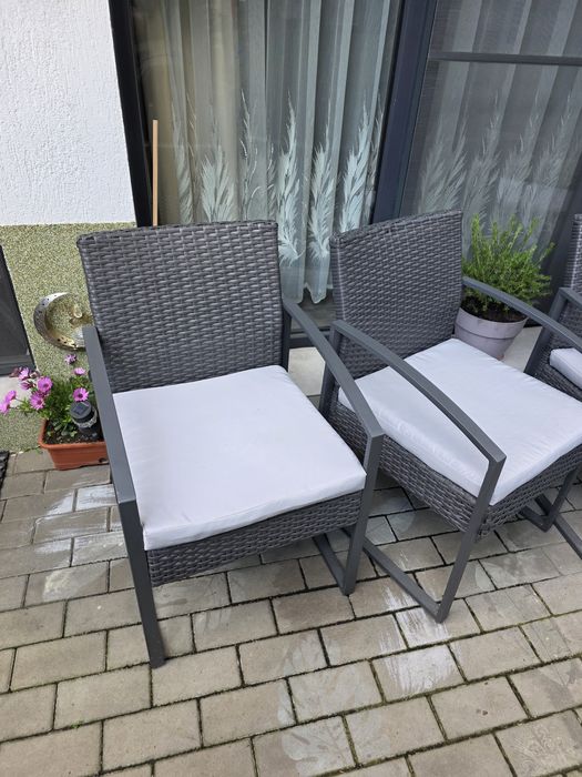 Scaune gradina cu perne set 4 buc
