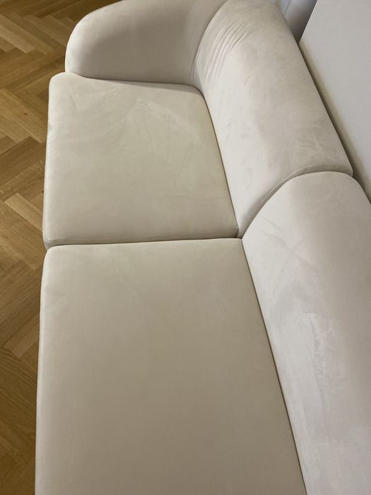 Canapea bej cu tapițerie din catifea 259 cm Miley - Micadoni Home