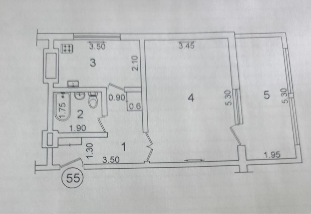 Массив Феруза Продаётся 1 комнатная с Балкон 2×6