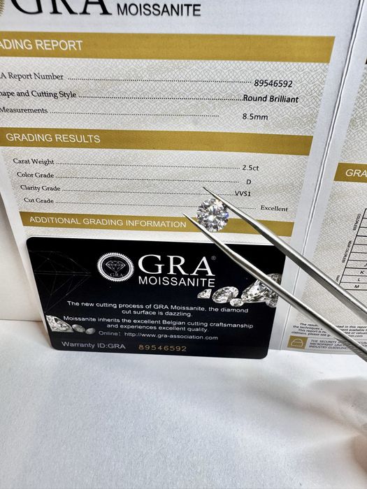 Диамант 2.5 карата , мойсанит за бижу и подарък