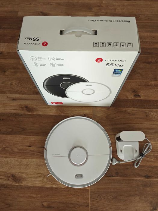 Roborock Cleaner S5 MAX, WiFi, 58W, Robot de aspirare si mop, Navigare LiDar, Alb