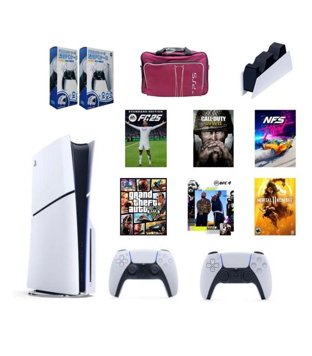 PS5 slim 2 джойстика и топ игры