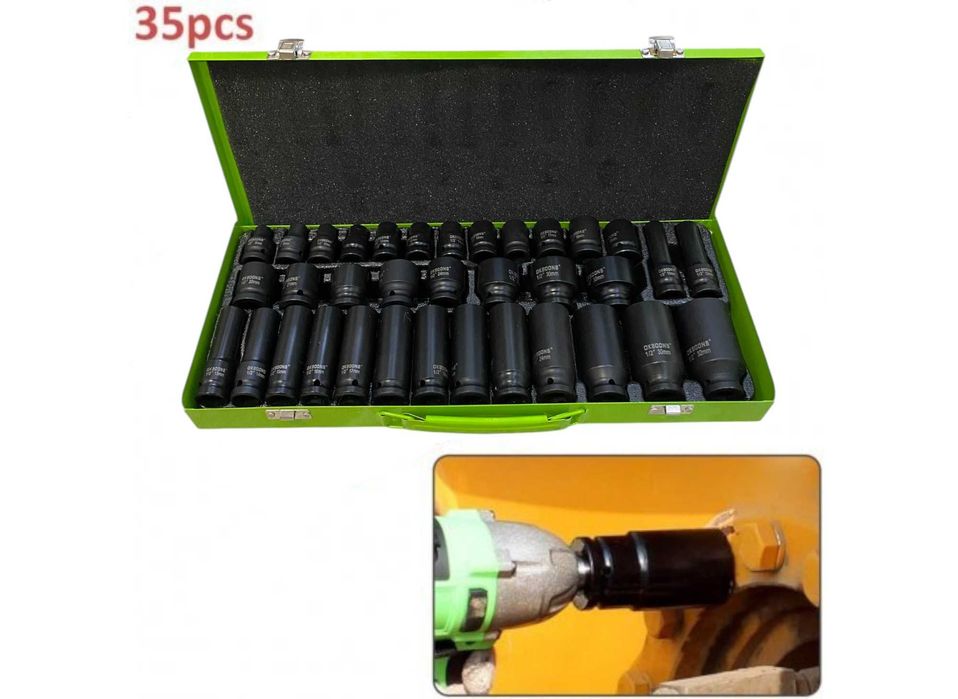 Ударни Вложки 1/2" 35 Части - стандартни + дълбоки вложки