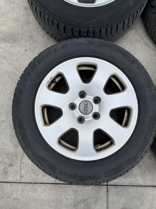 Set 4 jante aliaj OE Audi A4 B6 B7 195/65r15 5x112 cu anvelope M&S