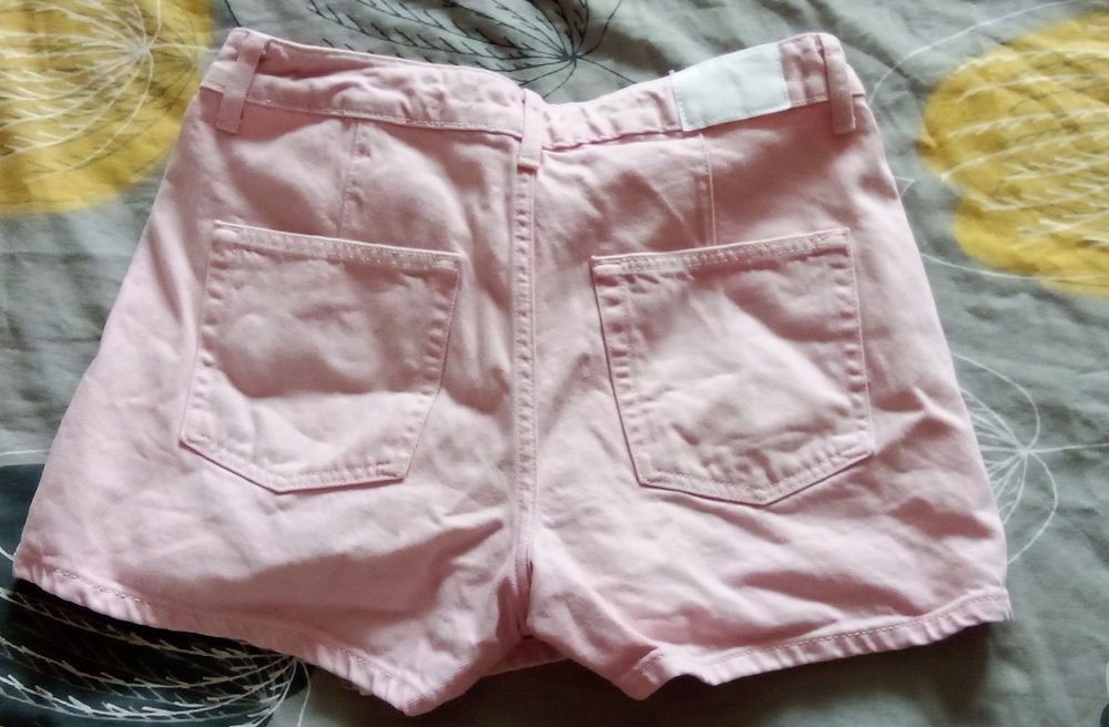 Стилна розова дънкова пола-къси гащи Zara
