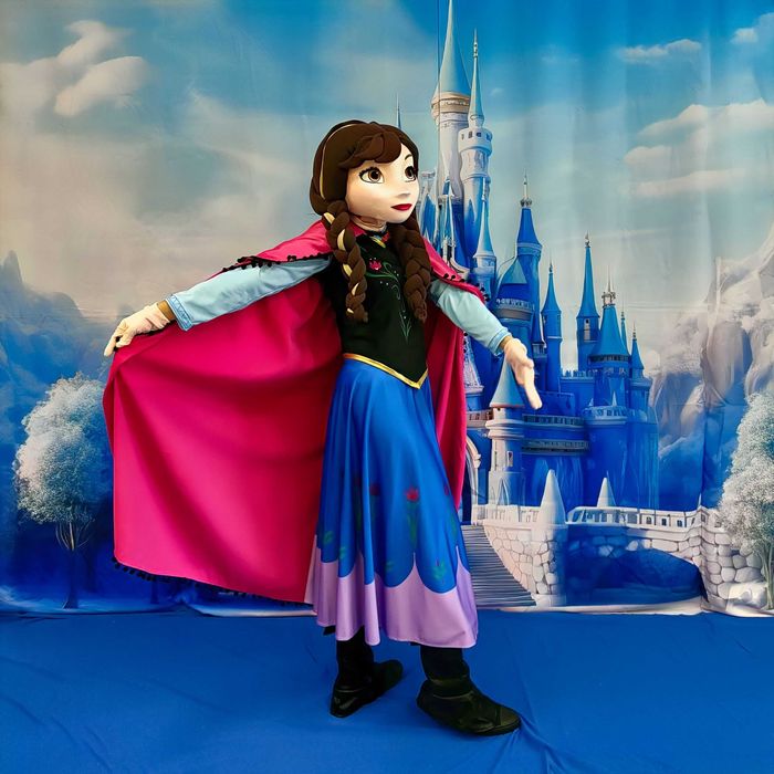 Costum mascotă Frozen Anna Princess 3D premium, realizat la comandă