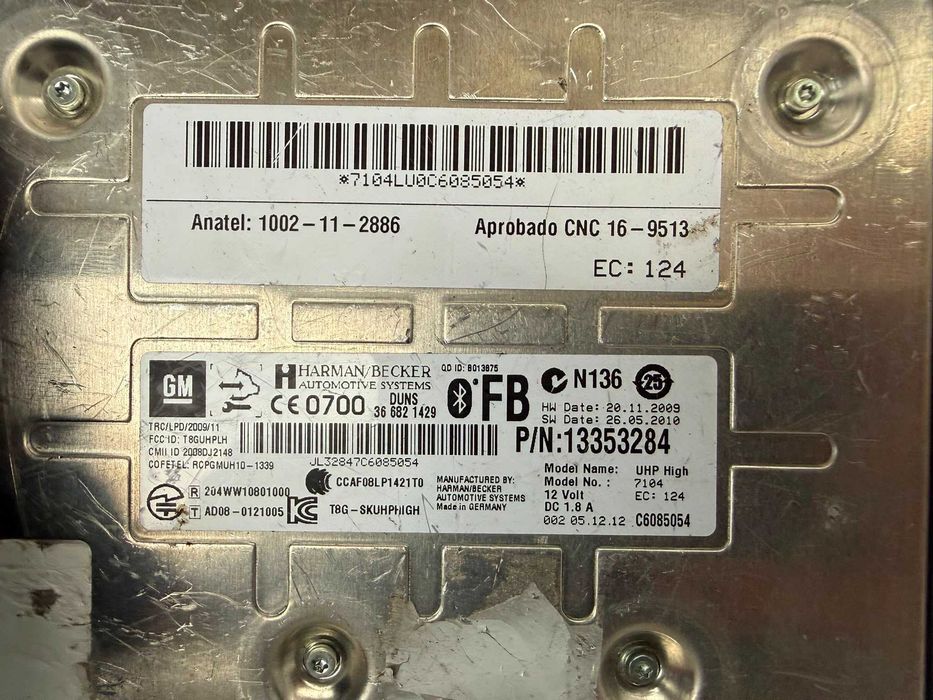 Modul Bluetooth / Telefon UHP High (3 BUC.) Opel Astra J 13353284 2011 / [2010-2015] / (5E3)