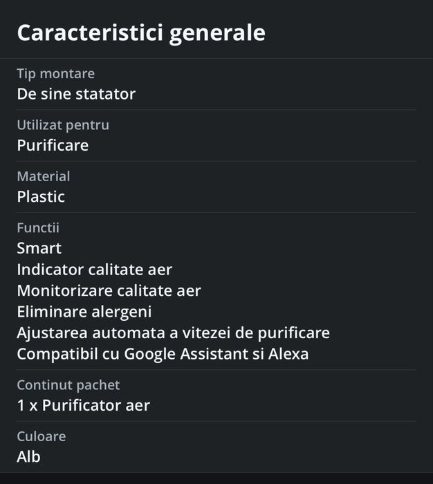Purificator de aer Xiaomi Smart Air Purifier 4 Compact