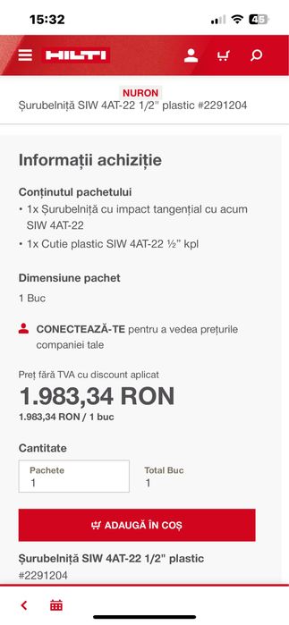 Filetanta cu impact Hilti SIW 4 AT-22  cu ac SIW 6 AT-Noi