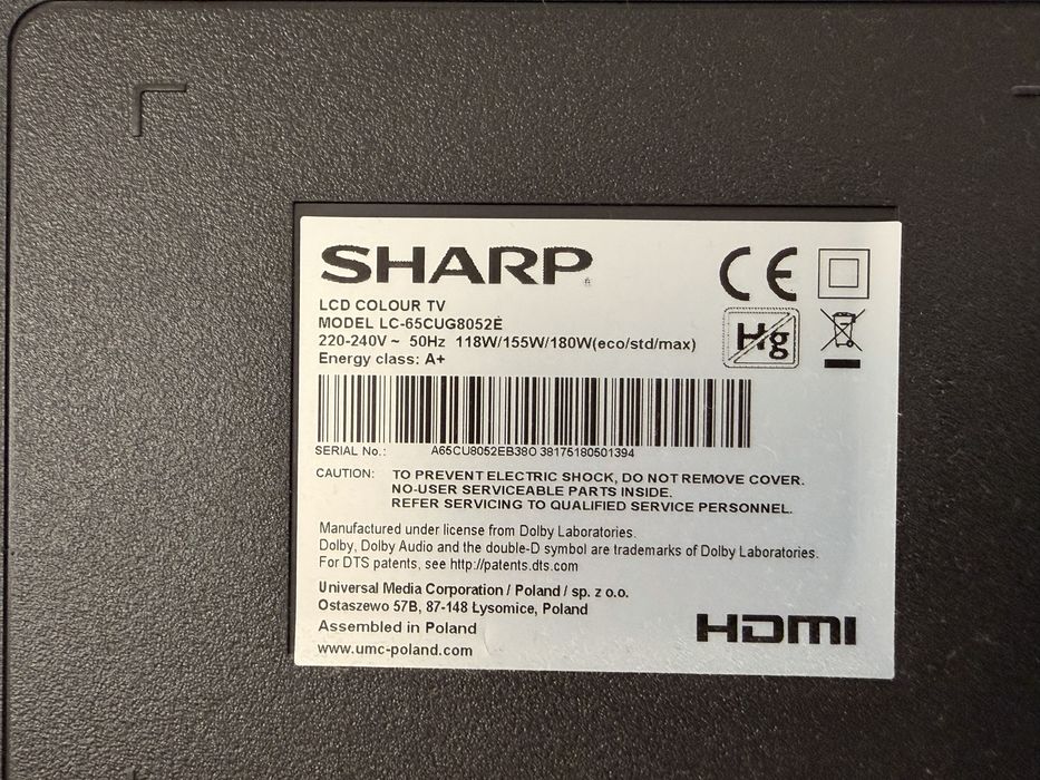 65 инчов, смарт телевизор SHARP