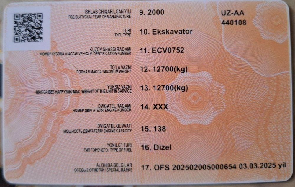 EKSKAVATOR sotiladi tez va arzon